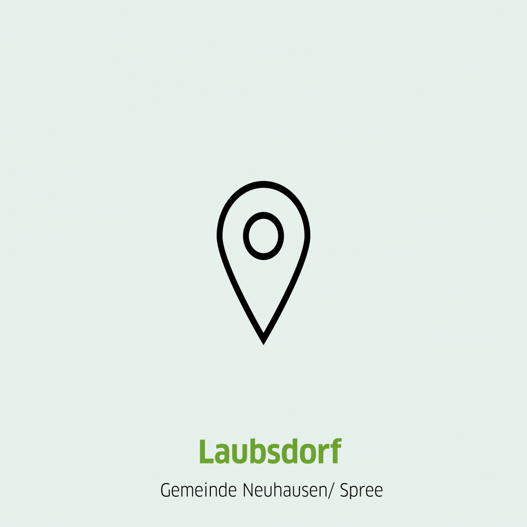 Animierte Pin Nadel, die den Standort der PV-Anlage Laubsdorf angibt