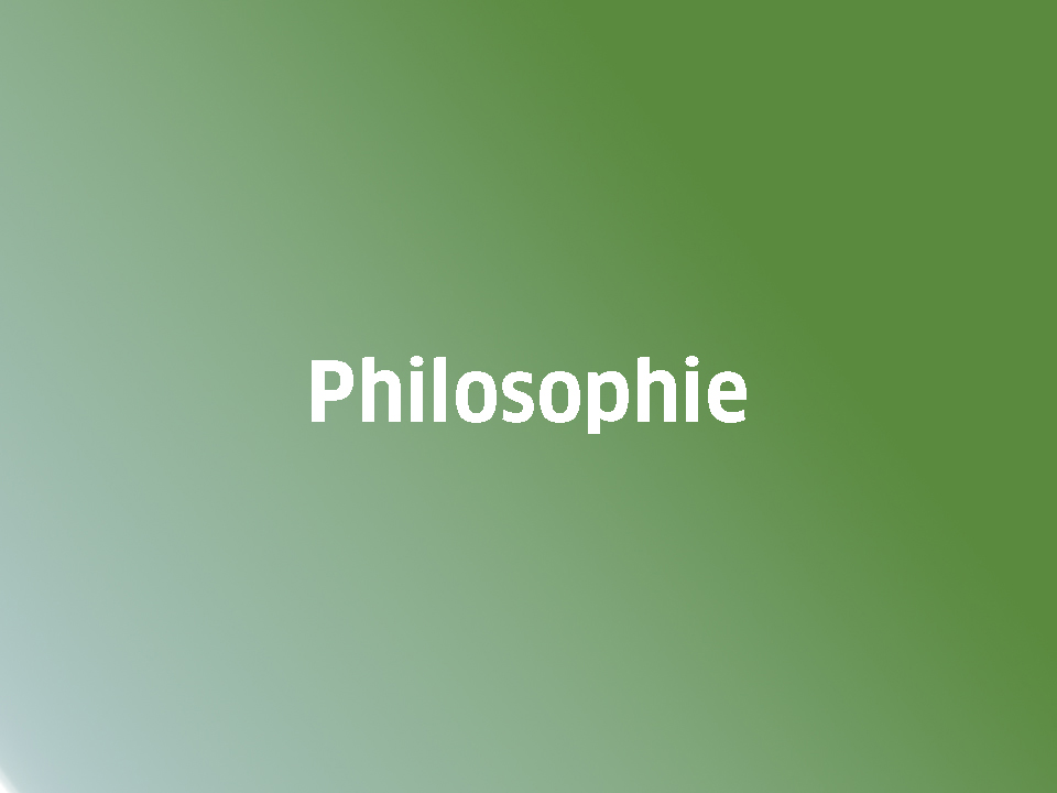grüner Farbverlauf und der Text "Philosophie"