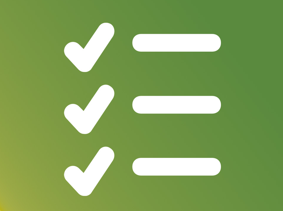 Farbverlauf in Grün und eine To Do Liste als Icon